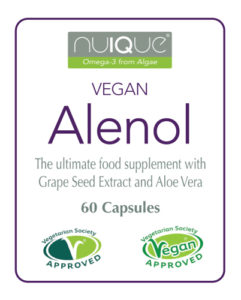 nuIQue Vegan Alenol label