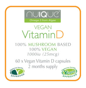nuIQue Vegan Vitamin D with VitaShroom label